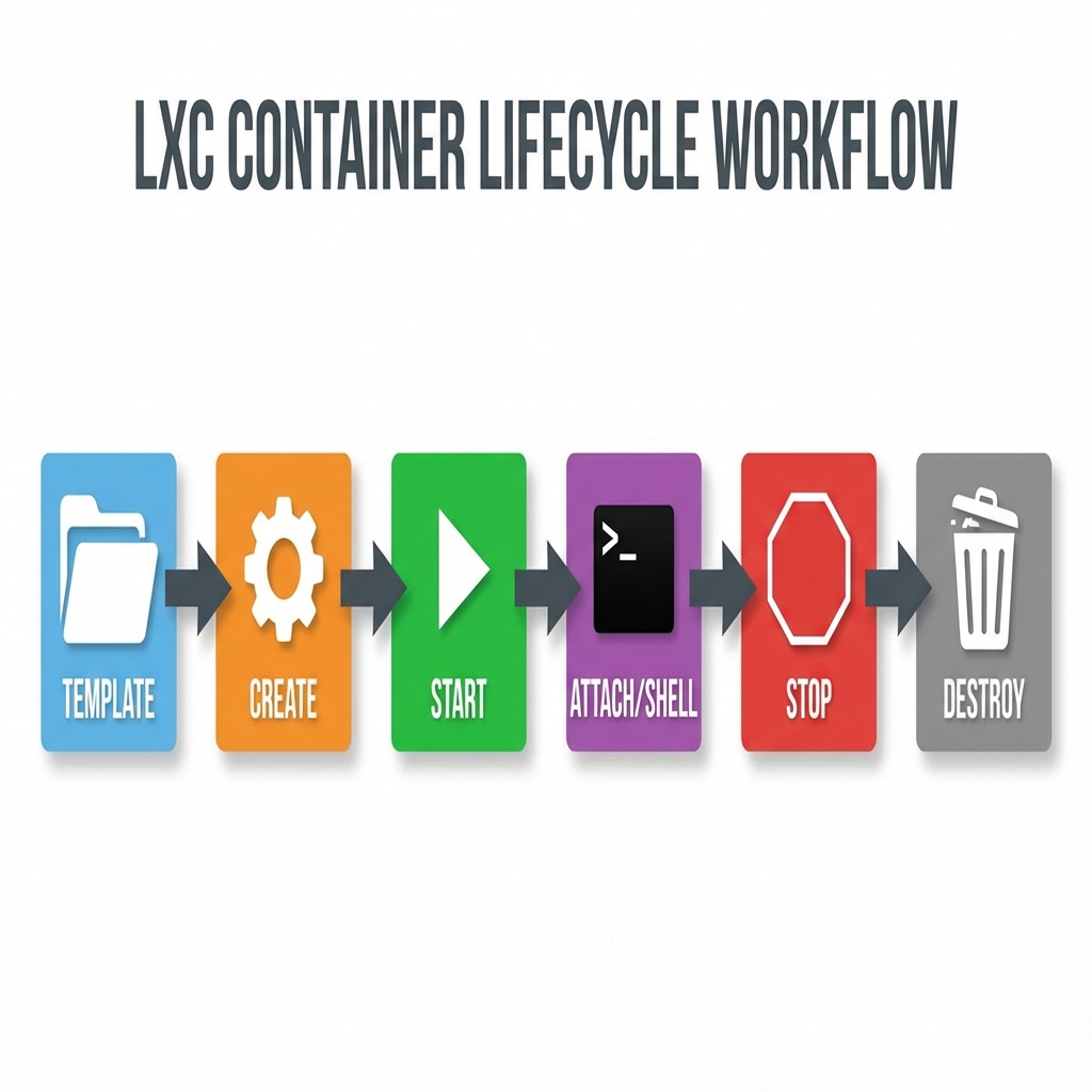 LXC Container Lifecycle Workflow